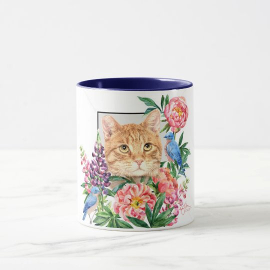 Hip to be tipped orange tabby mug