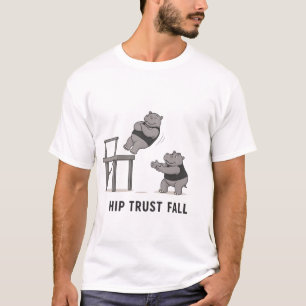 Hip Trust Fall Funny Hippo Gym Pun T-Shirt