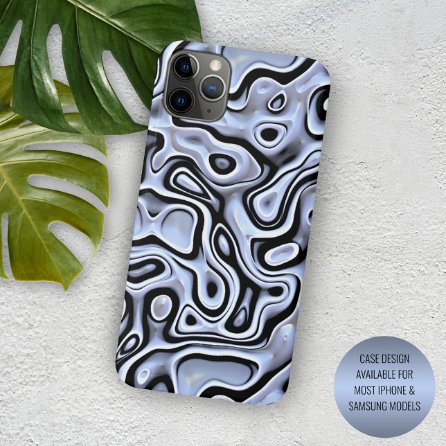 Hip Violet Blue Grey Black 3D Liquid Art Pattern Case-Mate iPhone Case (Creator Uploaded)