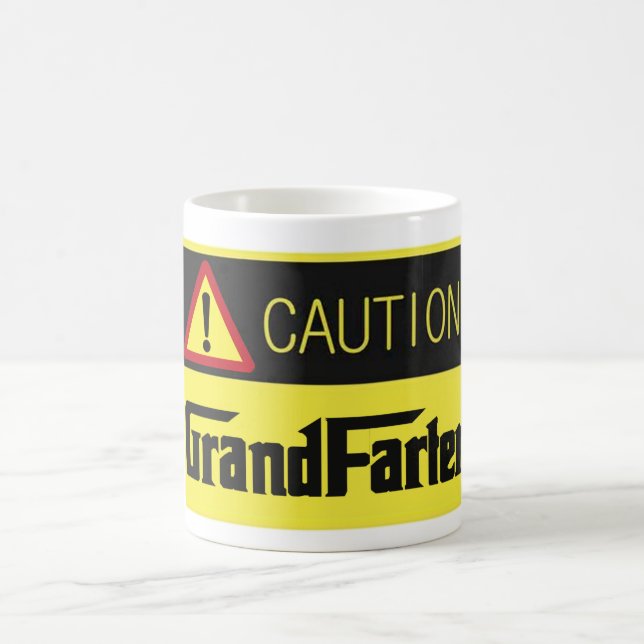 hip warning caution grand farter fathers day funny coffee mug (Center)
