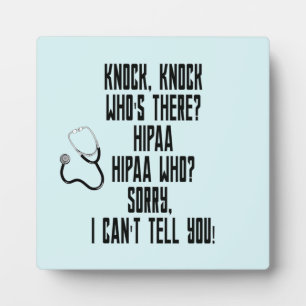 HIPAA Humour Plaque