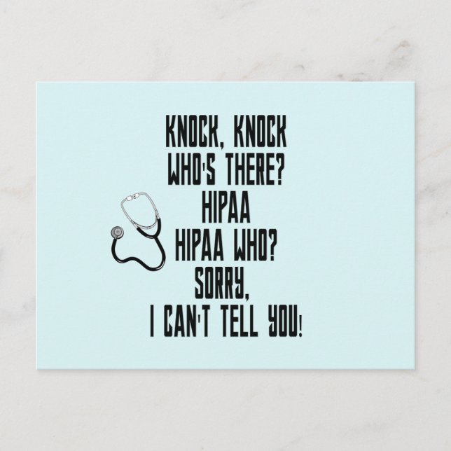HIPAA Humour  Postcard (Front)