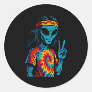 Hipe Alien Tie-dye Design Classic Round Sticker