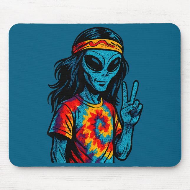 Hipe Alien Tie-dye Design  Mouse Mat (Front)