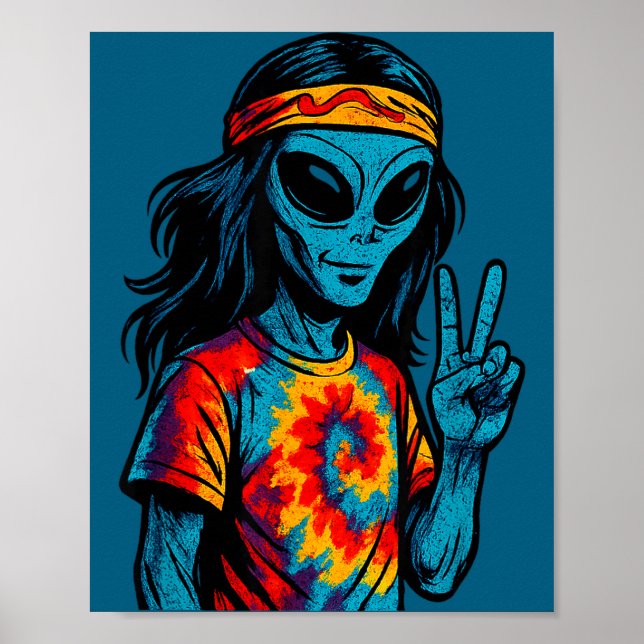 Hipe Alien Tie-dye Design  Poster (Front)