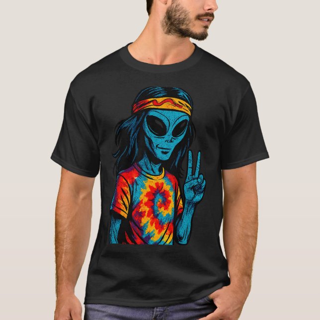 Hipe Alien Tie-dye Design  T-Shirt (Front)