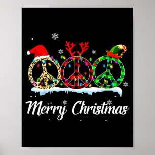 Hipe Peace Sign Santa Hat Reindeer Merry Christmas