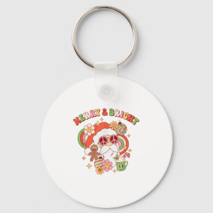 Hipe Santa Clause Merry And Bright Groovy Christma Key Ring