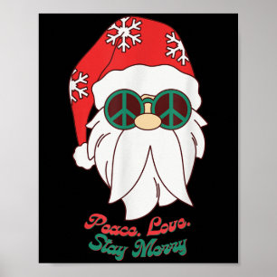 Hipe Santa Groovy Peace Sign Funny Christmas 