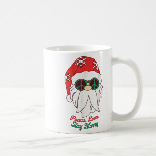 Hipe Santa Groovy Peace Sign Funny Christmas  Coffee Mug