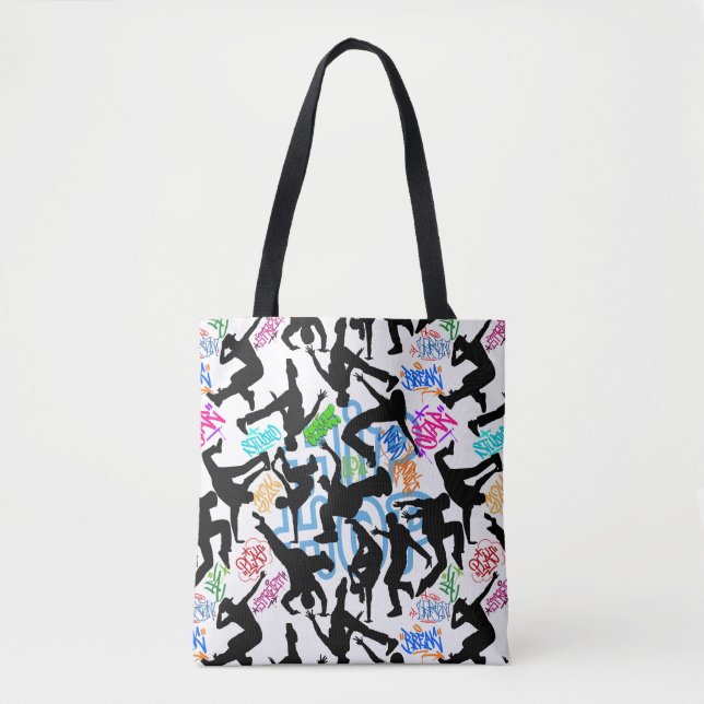 HipHop 50. Dance Pattern Tote Bag (Front)