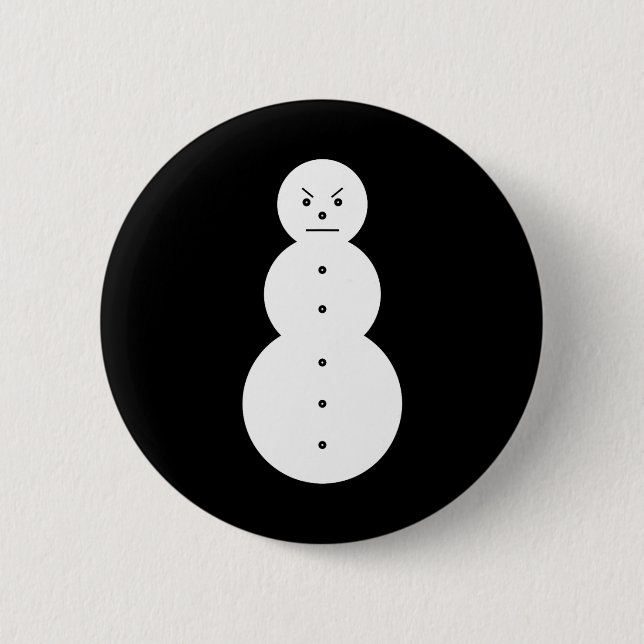 Hiphop Angry Snowman Christmas 6 Cm Round Badge (Front)