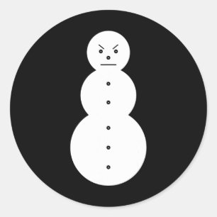 Hiphop Angry Snowman Christmas Classic Round Sticker