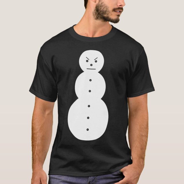 Hiphop Angry Snowman Christmas T-Shirt (Front)