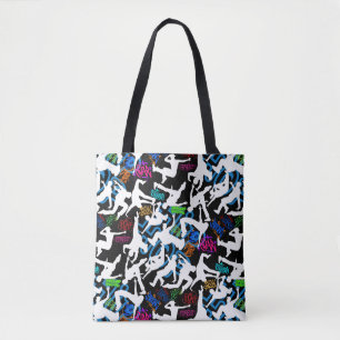 HipHop Dance Pattern.w Black BG Tote Bag