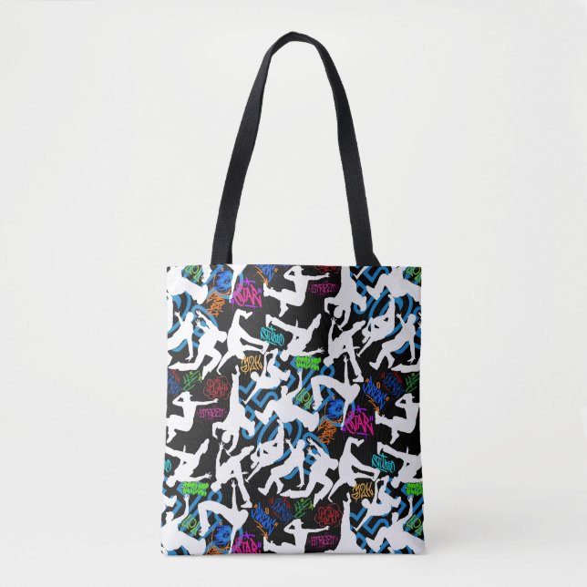 HipHop Dance Pattern.w Black BG Tote Bag (Front)