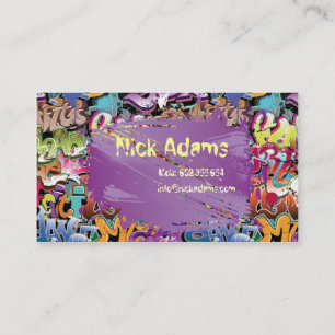 Hiphop Dancer or Graffiti Drawer Text Modern Business Card