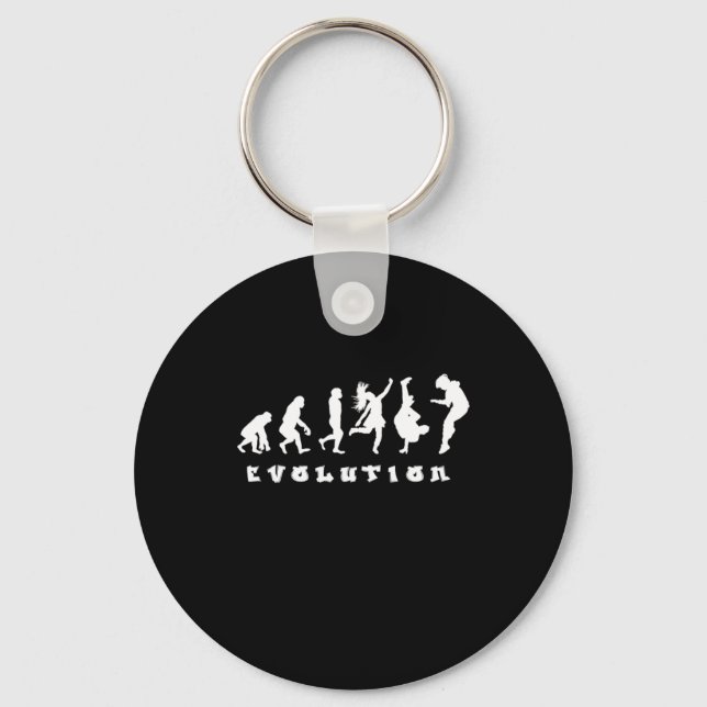 Hiphop Evolution Hip Hop Hipster Key Ring (Front)