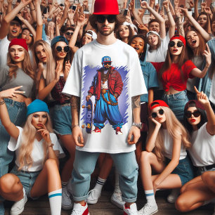 Hiphoper Guy with Skateboard T-Shirt