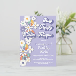 Hippie 1960's 1970's Peace Love & Party Birthday I Invitation