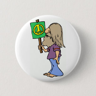 Hippie 4 Peace 6 Cm Round Badge