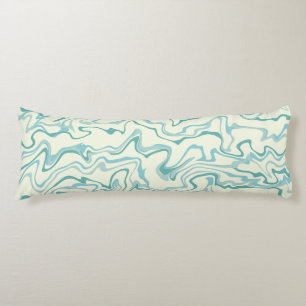 Hippie 70s Blue Marble Liquid Swirl Boho Pattern Body Cushion