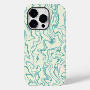 Hippie 70s Blue Marble Liquid Swirl Boho Pattern Case-Mate iPhone 14 Pro Case