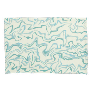 Hippie 70s Blue Marble Liquid Swirl Boho Pattern Pillowcase