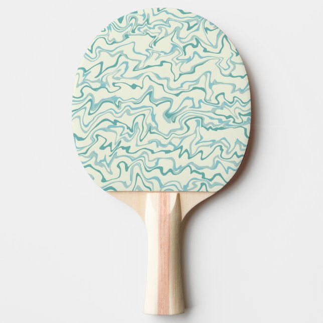 Hippie 70s Blue Marble Liquid Swirl Boho Pattern Ping Pong Paddle (Front)