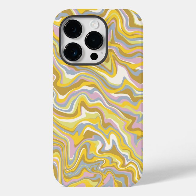 Hippie 70s Green Marble Liquid Swirl Boho Pattern Case-Mate iPhone Case (Back)