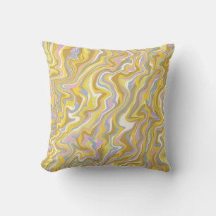 Hippie 70s Green Marble Liquid Swirl Boho Pattern Cushion