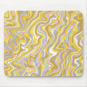 Hippie 70s Green Marble Liquid Swirl Boho Pattern Mouse Mat