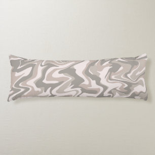 Hippie 70s Grey Marble Liquid Swirl Boho Pattern Body Cushion