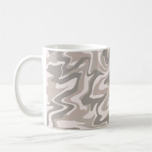Hippie 70s Grey Marble Liquid Swirl Boho Pattern Coffee Mug