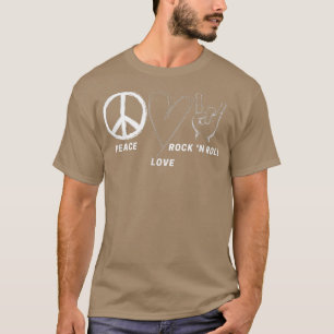 Hippie 70's Peace Love Rock 'N Roll Cool Band Love T-Shirt