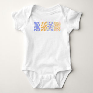 Hippie 70s posters in groovy style baby bodysuit
