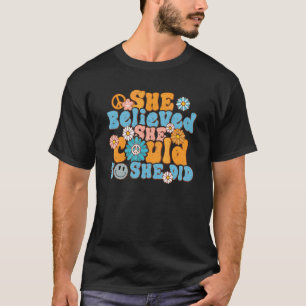 Hippie 70s Style She Believed Peace She Could So S T-Shirt
