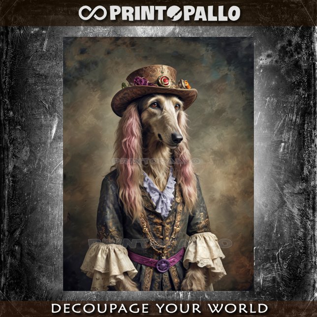 Hippie Afghan Hound dog in traditional dress Tissue Paper (Creator Uploaded)