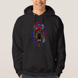 Hippie American Pit Bull Terrier Tie Dye Peace Sig Hoodie