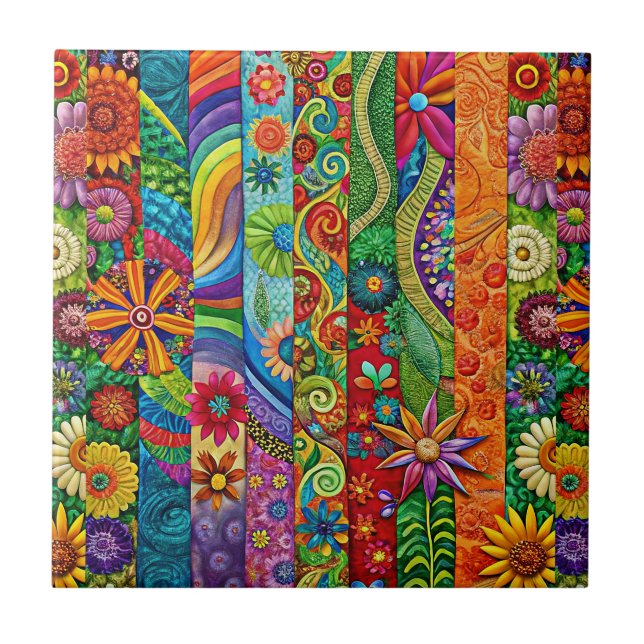 Hippie Art Ceramic Tile (Front)