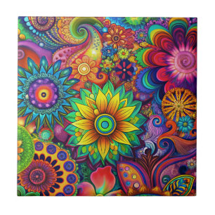Hippie Art Ceramic Tile