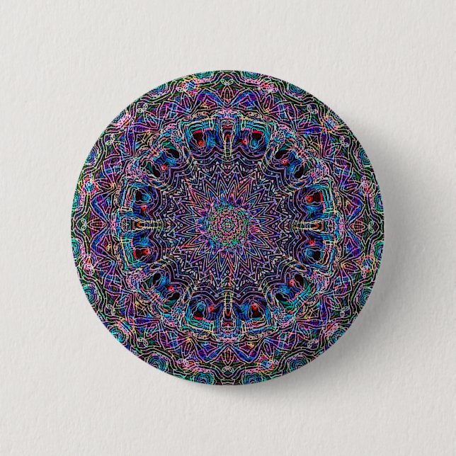 Hippie Art Psychadelic Print 6 Cm Round Badge (Front)