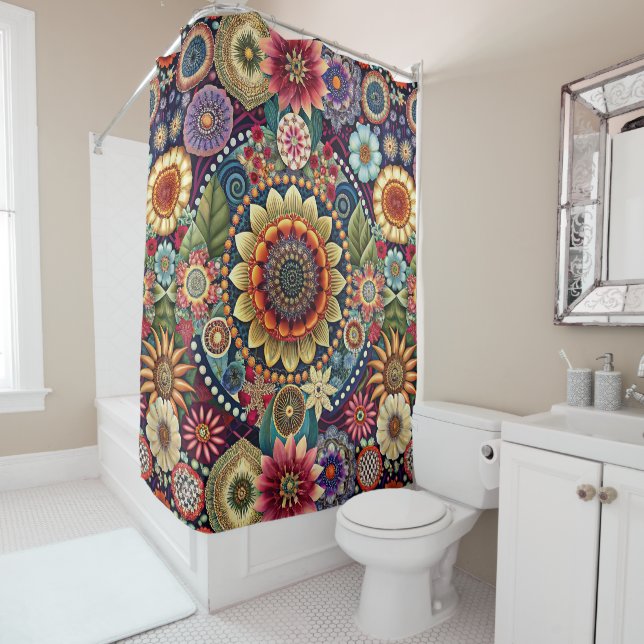 Hippie Art Shower Curtain (In Situ)