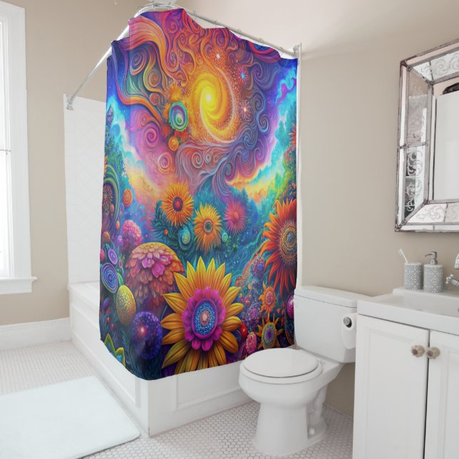 Hippie Art Shower Curtain (In Situ)