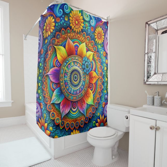 Hippie Art Shower Curtain (In Situ)
