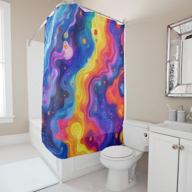 Hippie Art Shower Curtain (In Situ)