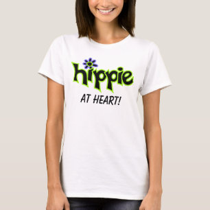 Hippie at Heart Colourful Graphic Black Word Sayin T-Shirt