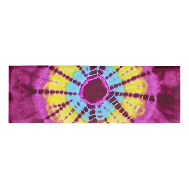Hippie batik circle name tag (Front)