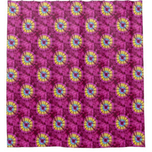 Hippie batik circle shower curtain