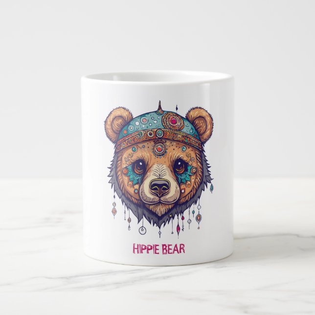 Hippie Bear I Large Coffee Mug (Front)